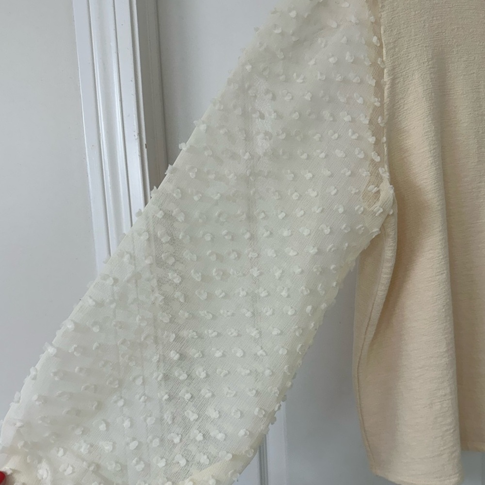 Maeve by Anthropologie Ivory Textured Sleeve Top - Picture 9 of 11